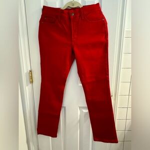 NWT NYDJ Red Jeans Samantha Slim 8P